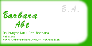 barbara abt business card